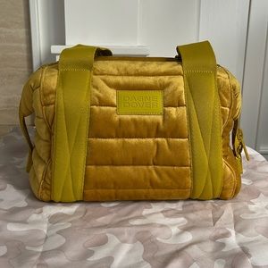 Dagne Dover Gold Velvet Puff Carryall